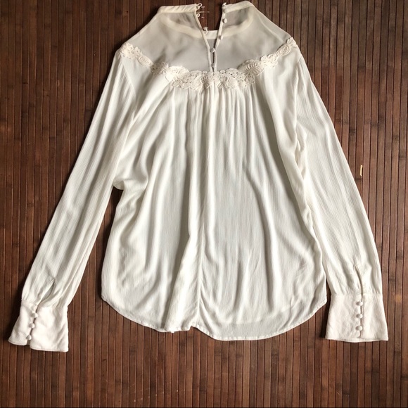 ✨Free People • Lace High Neck Victoria Blouse - Picture 7 of 9